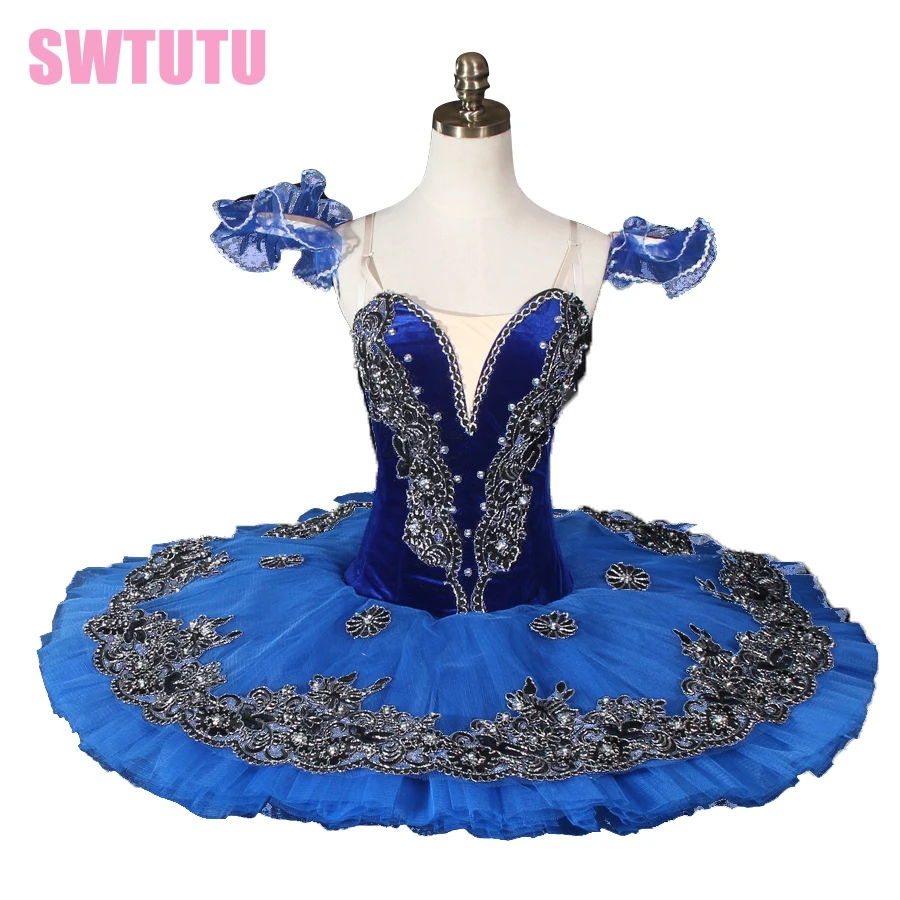 Velvet blue bird ballet tutu black swan ballet tutu professional ballet tutu for competiton or performance BT8973