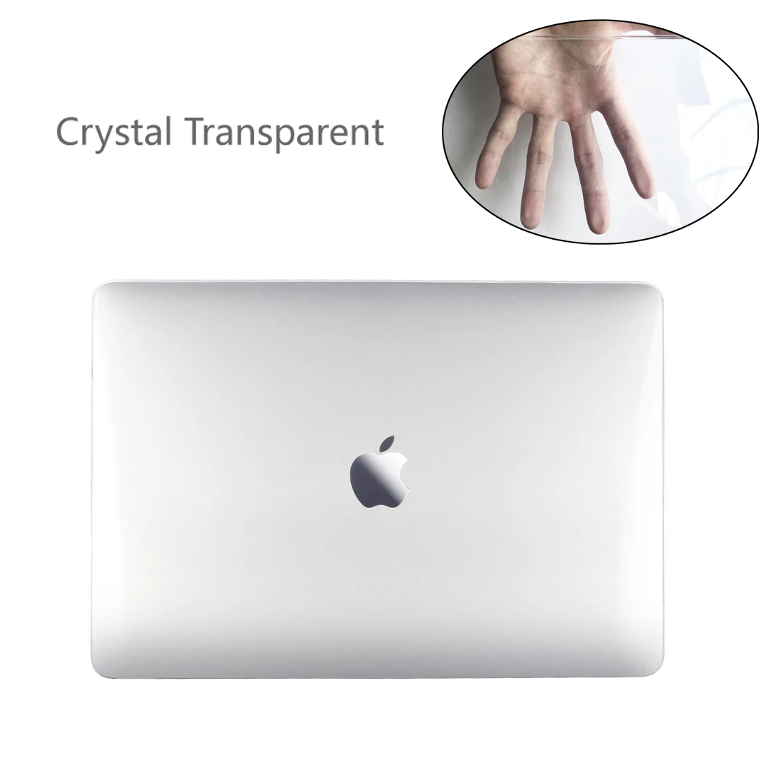 Кристальный Жесткий Чехол для ноутбука Macbook Air Pro retina 11 12 15 16 дюймов Touch Bar ID для MacBook New Air 13 A1932 чехол - Цвет: Crystal Transparent