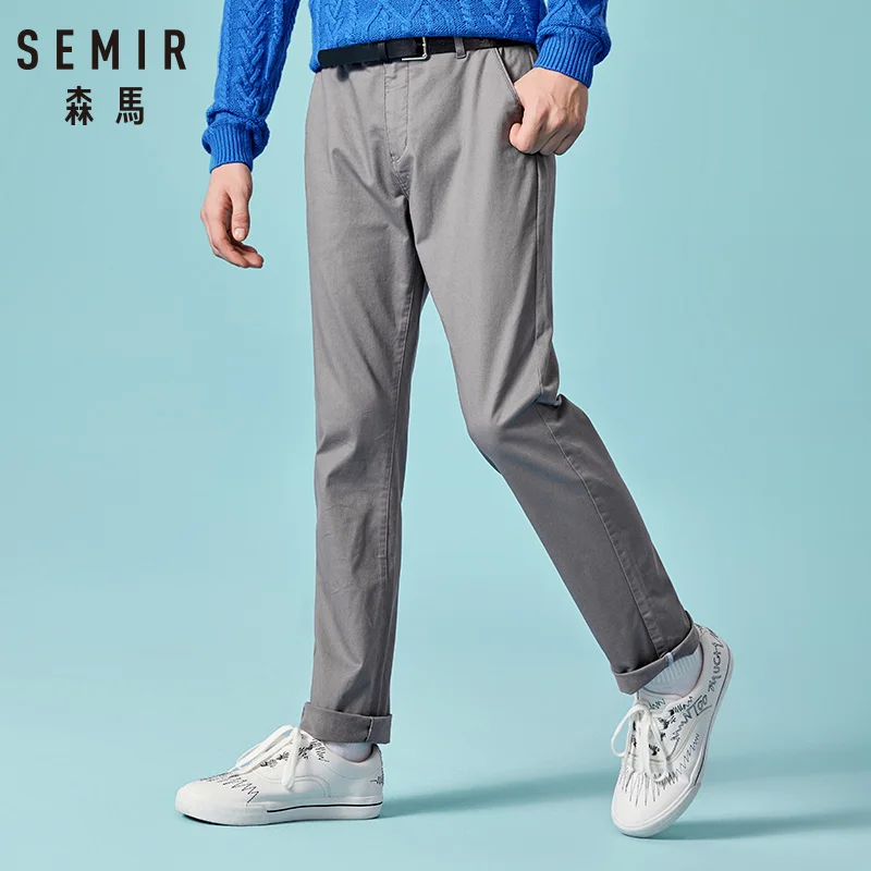 SEMIR 2018 Новый брюки мужские прямые свободные повседневные брюки, большой размер хлопок модные мужские брюки для делового костюма