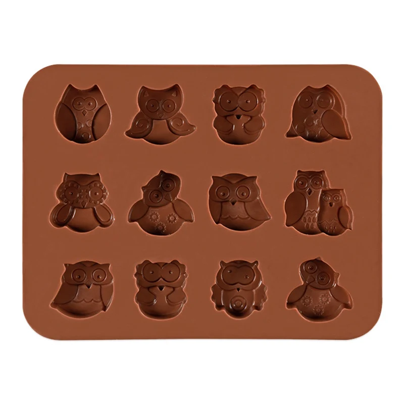 Owl-Shape-Ice-Cubes-Chocolate-Pudding-Cookies-Fondant-Cake-Silicone-Mold-1Pcs-12-Hole-DIY-Cake-Decoration-Baking-Tools-CT1111 (5)