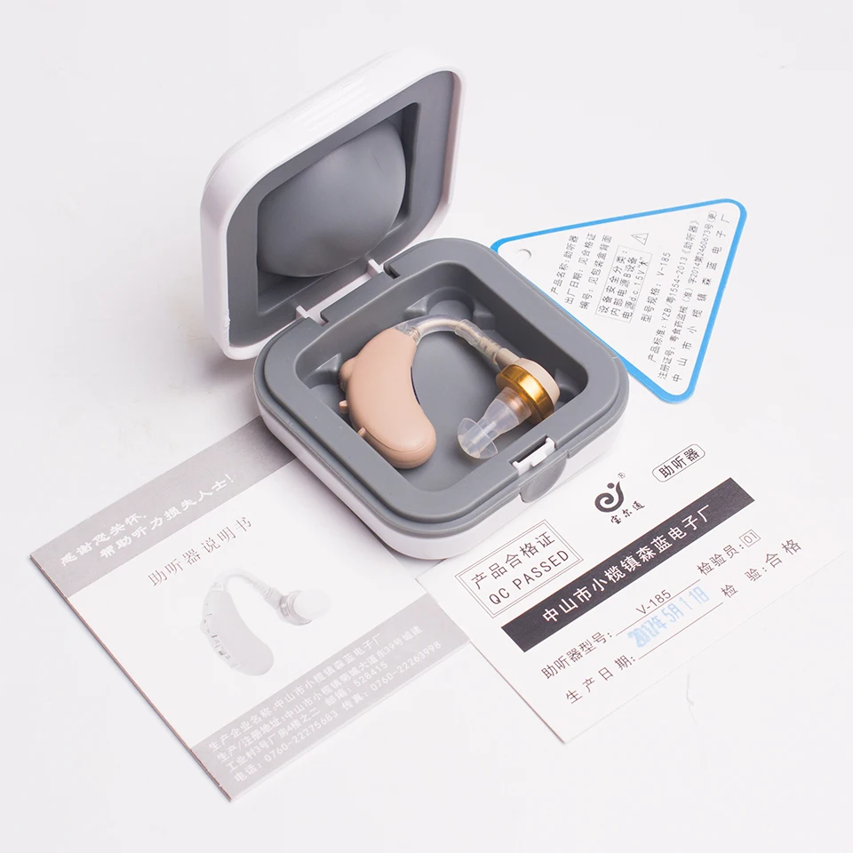 Mini Adjustable Digital Screen Hearing Aid Portable Behind Sound Amplifier Volume Listening Hearing Aids Light Easy to Carry