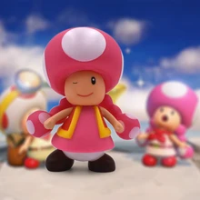 Buy 2018 Super Mario Bros Pink Mushroom 10CM Mini PVC Action Figure Toy Collectible Model Children Boys Girls Gift Free Shipping