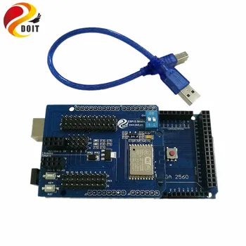 

DOIT WiFi Web Sever Shield Kit with 2560 + ESP8266 Serial WiFi Shield Board DIY Development Board Extension