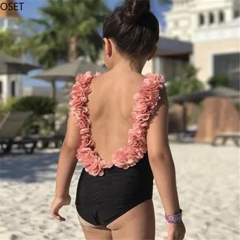 

2019 New Bikini 3-10 Years Parent Children's Swimsuits for Girls Children Swimsuit Kids Swimwear Teenage Bathing Suit Petals