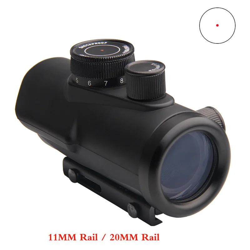 Ajuste de Brilho Montagem em Trilho para Airsoft Sight com 11 Caça Holográfica Ajuste 11mm & 20mm Monocular 1x30mm Red Dot 3 20mm montagem em trilho para airsoft monocular