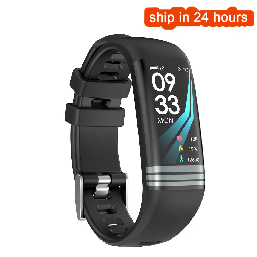 G26S умный фитнес-браслет трекер активности водонепроницаемый смарт-браслет измерение кровяного давления браслет цветной экран спортивные часы - Цвет: Черный