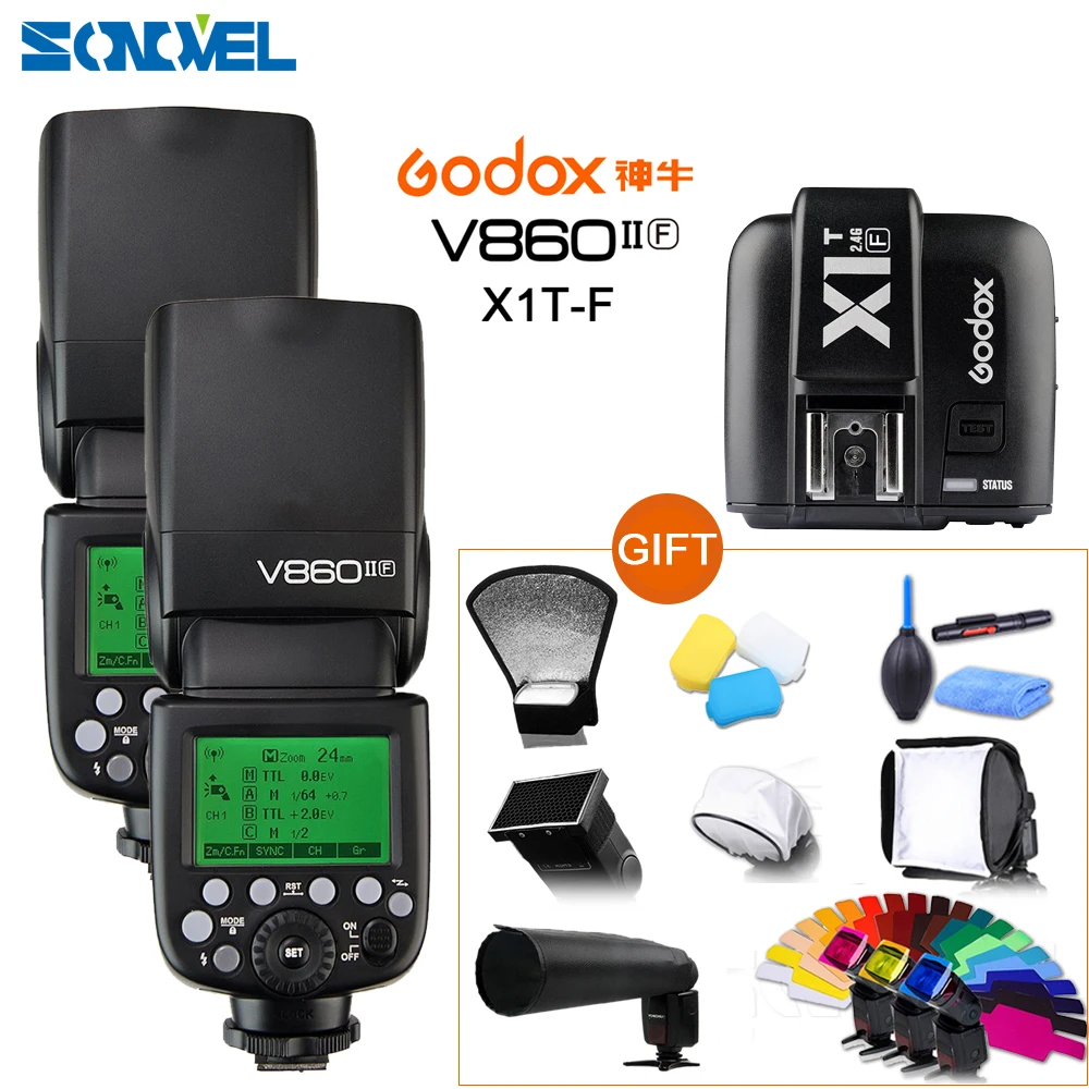 2x Godox Ving V860II-F вспышка + X1T-F передатчик TTL HSS 1/8000 литий-ионный аккумулятор Вспышка