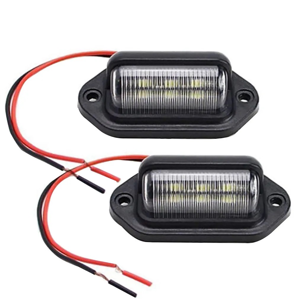 

2pcs universal high brightness 6LED license plate light car truck trailer step light modification waterproof 12V 19Mar27