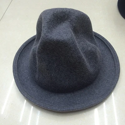 Шерсть, женская и мужская фетровая шляпа Vivianwestwood, горная шляпа Pharrell, стимпанк, шапка Millinery Magician Buffalo Top hat - Цвет: Grey
