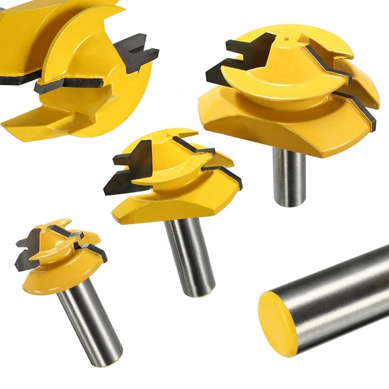 

3pcs 1/2" Shank Router Bit 45 Degree Glue Joint Lock Miter Woodworking Cutter For Power Tool