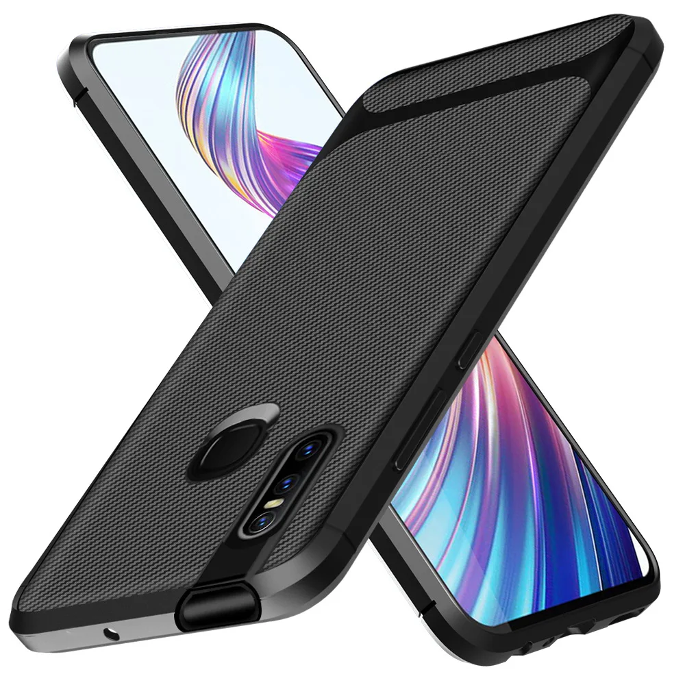 Luxury Slim Tpu Phone Cover For Vivo V15 Silicone Soft Carbon Fiber Protective Shockproof Cover For Vivo V15 Pro Case