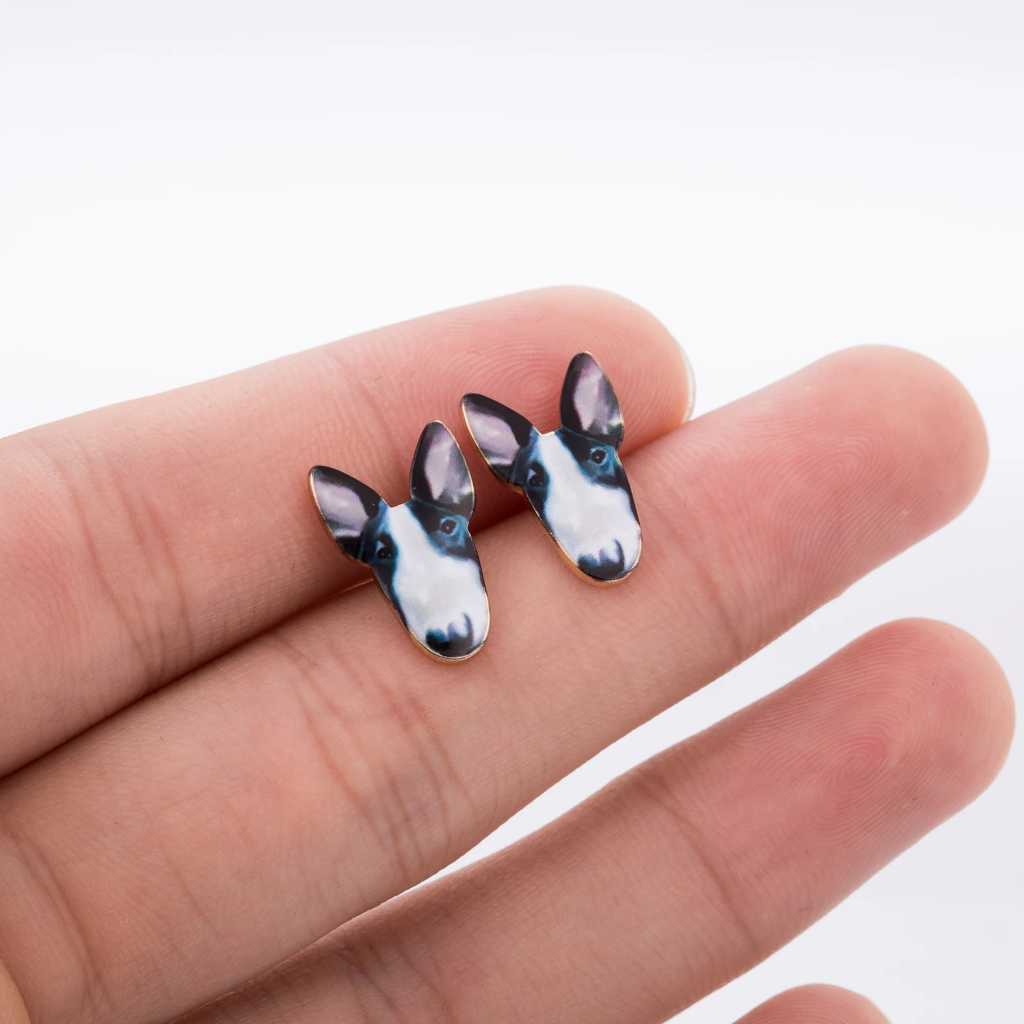 SMJEL New Fashion Bulldog Earrings for Women Cartoon Animal Dog Post Enamel Stud Earring female