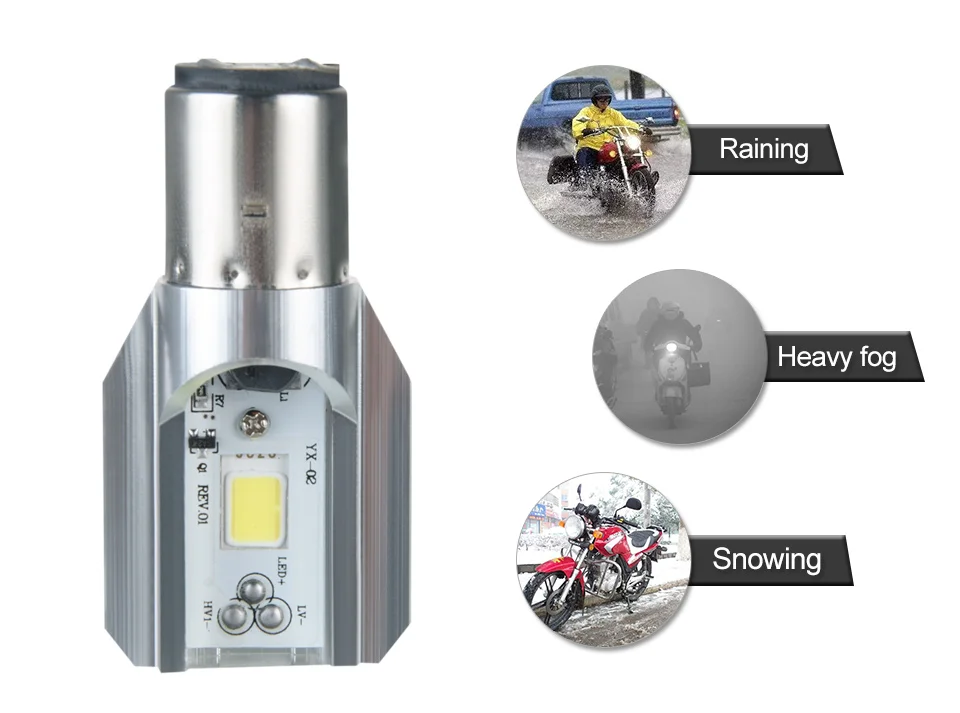 VooVoo Car Light BA20D  H4 LED HS1 COB Motorcycle Bike HiLo Headlight Lamp Bulb DC9-32V 6000K 8W Motorcycle Headlamp Bulbs   _01 (4)