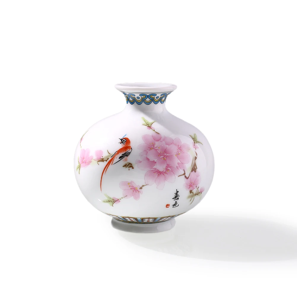 

Traditional Chinese Blue White Porcelain Ceramic Flower Vase Vintage Classic Plant Tabletop Vase Home Office Decoration
