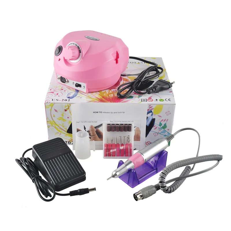 

110/220V 30000 RPM Pro Electric Nail Art Drill Machine Nail Equipment Manicure Pedicure Files Electric Manicure Drill Accessory