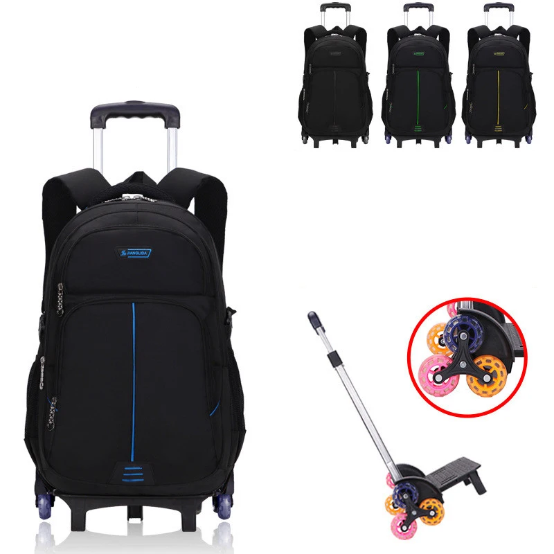 

Wheeled School Bag Backpack for Kids 6 wheels Trolley Backpack Waterproof Large capacity Book Bags rucksack mochilas