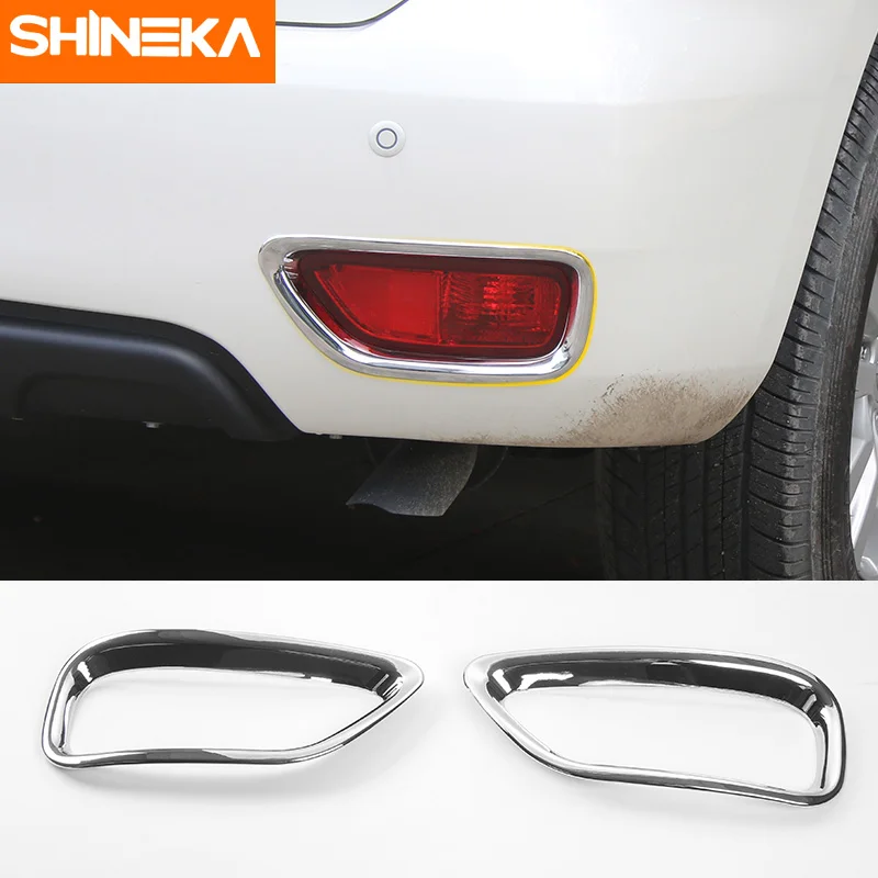 

SHINEKA ABS Car Styling Rear Fog Light Lamp Decoration Cover Trim Frame Sticker for Nissan Patrol Y62 2011-2017 Car Accessories