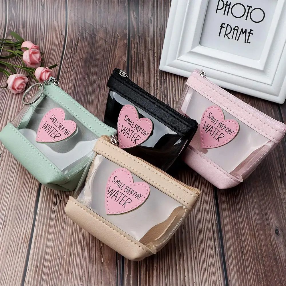 

1Pc Women Coin Purse New Fashion Love Heart Pattern PU Leather Mini Lovely Sweet Pouch Zipper Card Holder For Lady Gift Wallet