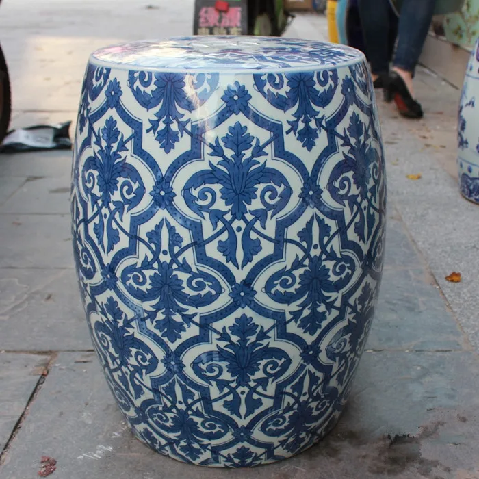 Jingdezhen porcelain Garden stool ceramic stool for dressing table chinese blue and white garden stool vintage (2)