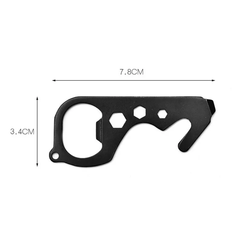 Многофункциональный черный из нержавеющей стали EDC инструмент открытый бутылка выживания шестерни карты мульти гаджет лагерь открывалка кошелек комплект