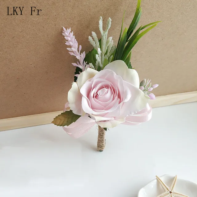 LKY Fr Boutonniere Flowers Corsage Pin Boutonniere Buttonhole Men Wedding Bracelet Bridesmaid Wedding Buttonhole Witness Corsage I Corsage