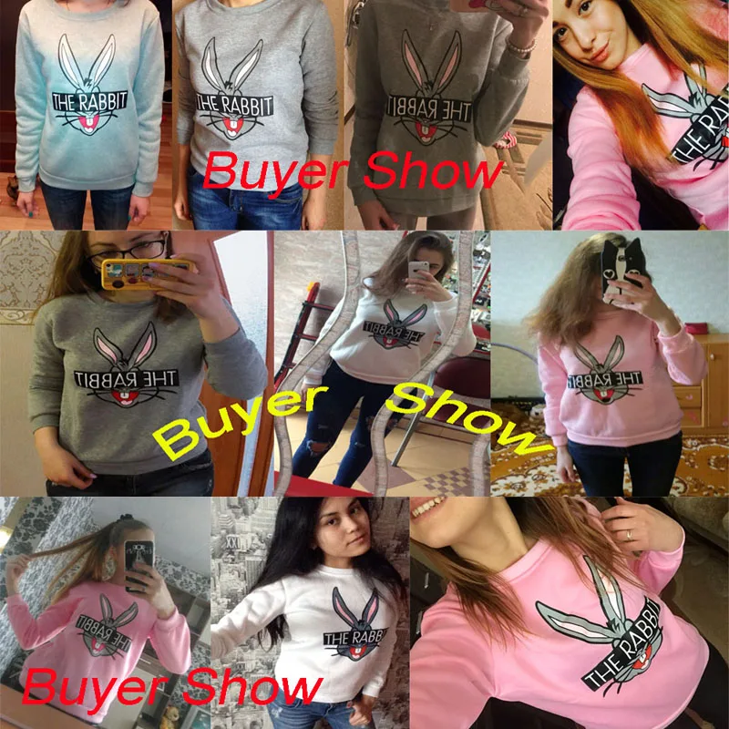 New-Autumn-Winter-Women-Fashion-Cute-Cartoon-Bugs-Bunny-Printed-Sweatshirts-Loose-Casual-Female-Hoody-Coat
