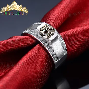 

100% 9K Gold Moissanite Diamond man Ring D color VVS With national certificate MO-0h23