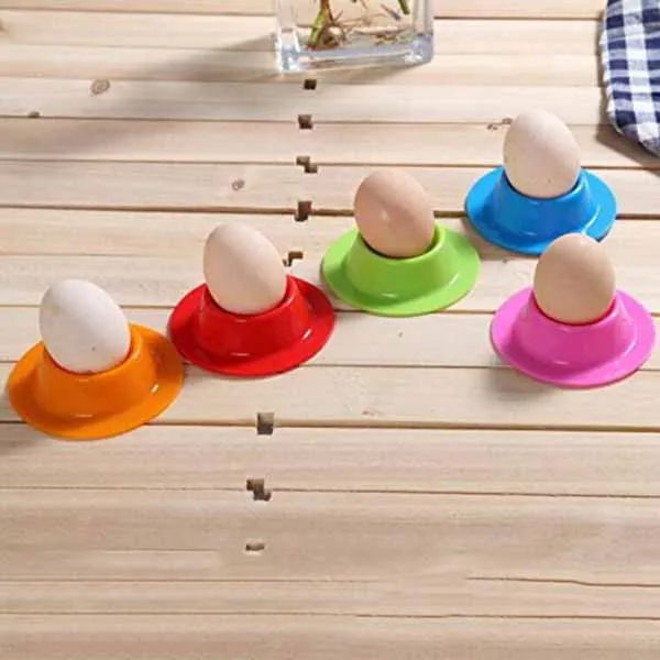 Silicone Egg Cups Boiled Eggs Holder Set Kitchen Storage Rack 4 Colors, 4 Pcs