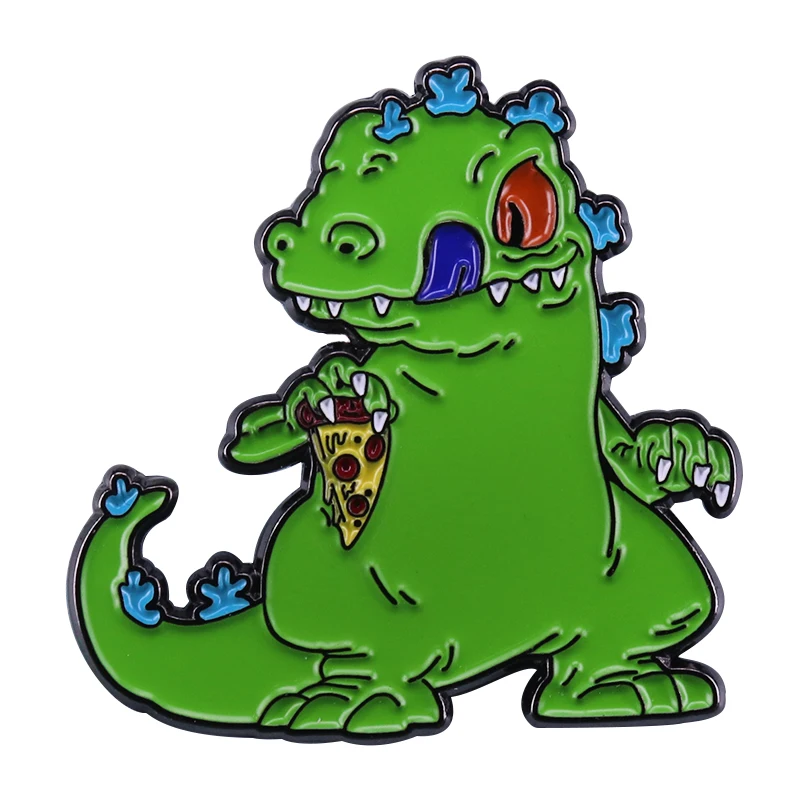 

Reptar pizza badge Tommy Pickles Rugrats cartoon collection