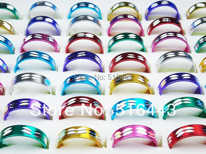 200pcs Fashion Aluminum alloy Mix Color Rings Wholesale Jewelry Lots A 098in Rings from Jewelry