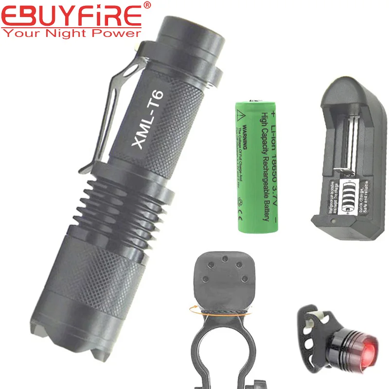 Excellent Bicycle bike light XM-L T6 2000Lm LED Zoomable 5-Mode mini Torch Waterproof 3.7v rechargeable By 18650 battery 2