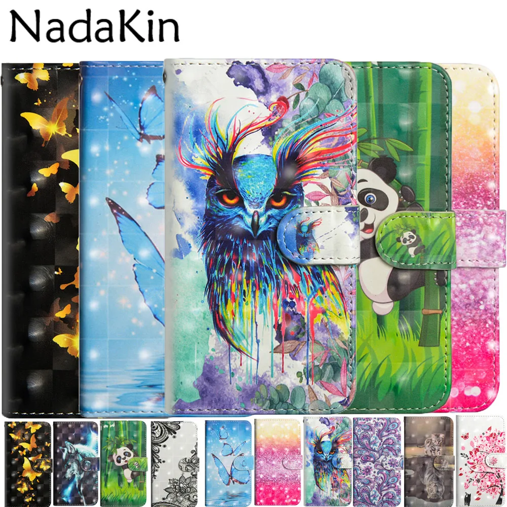 

3D Painted Flip Wallet Case for iPhone 7 8 6 6S Plus Stylish Book Phone Cover Leather Cute Panda for iPhone 5 5S SE X XS Max XR