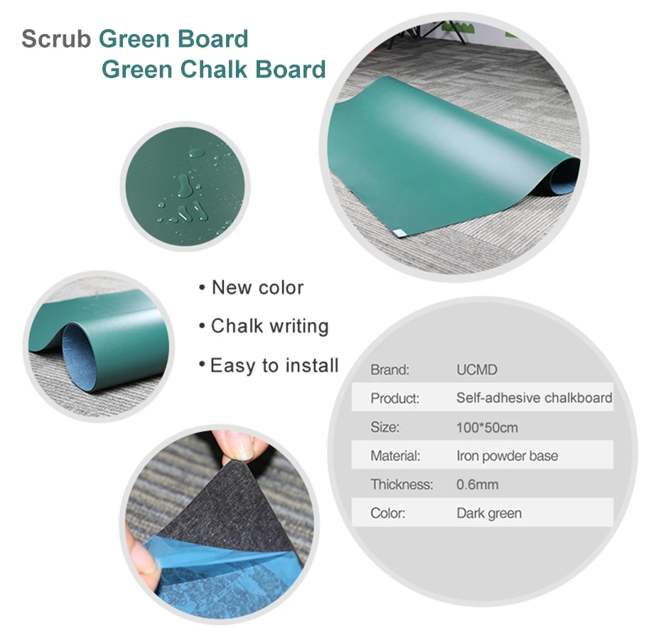 Self-adhesive Magnetic Chalkboard Sticker Green Color for Kids Room Decoration can Hold Magnets Magnetic boards-100x50_02