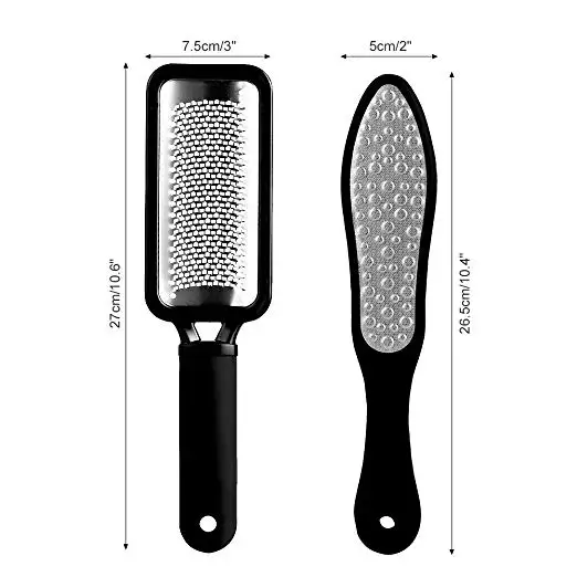 Arquivo de pé Removedor de Cutícula de Aço Ferramenta de Remoção de Pele Grande Ferramentas Double Side Lima pé Pedicure Callous Inoxidável Dura 1 Lima Pé Pedicure Callous Removedor de Cutícula