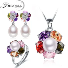 Натуральный жемчуг ювелирные украшения для свадьбы наборы 925 стерлингового серебра ювелирные изделия помолвка девушка юбилей подарок на день рождения белый