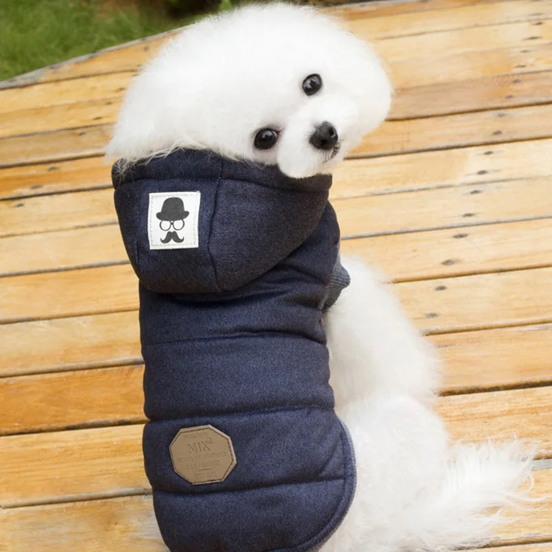 Одежда для маленьких собак, зимняя одежда для щенков, собака чихуахуа, теплая мягкая одежда для средних и больших собак, пальто, куртки, Ropa Para Perros S-2XL - Цвет: Navy