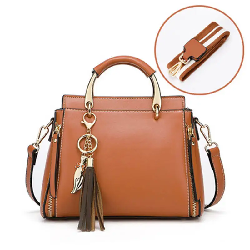

Women Casual Messenger Bag Wide Shoulder Strap High Quality Handbags Fashion Shoulder Crossbody Bags Ladies PU Leather Handbags