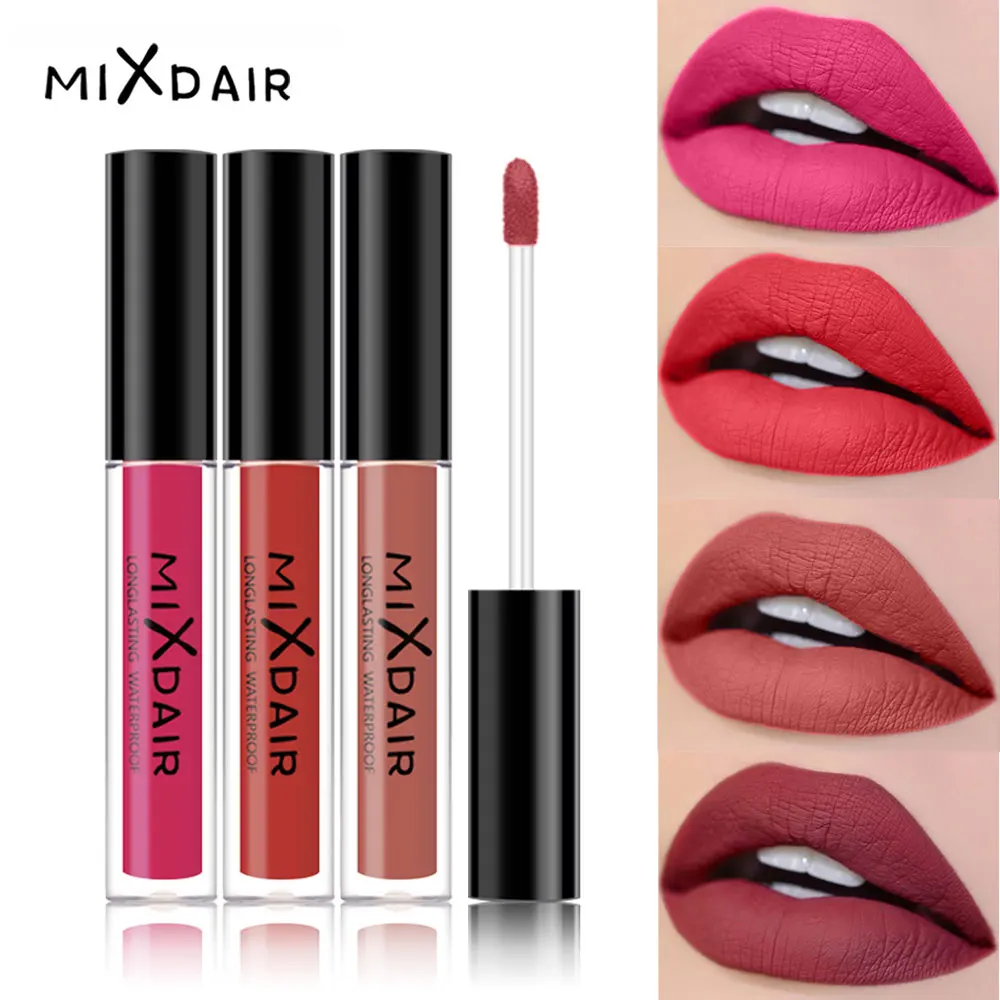 

MIXDAIR Matte Lipgloss Sexy Liquid Lip Gloss Matte Long Lasting Waterproof Cosmetic Beauty Makeup Lipstick