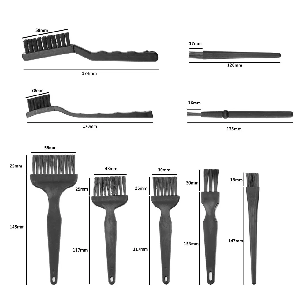 9 шт. антистатические щетки набор для чистки клавиатуры компьютера сотового телефона лабораторный инструмент для чистки печатных плат, пластиковая щетка для чистки клавиатуры