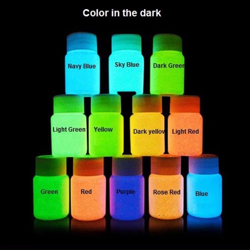 12 Colors Neon Fluorescent UV Body Paint Grow In The Dark Face Painting Luminous Acrylic Paints Art for Party&Halloween Make Up