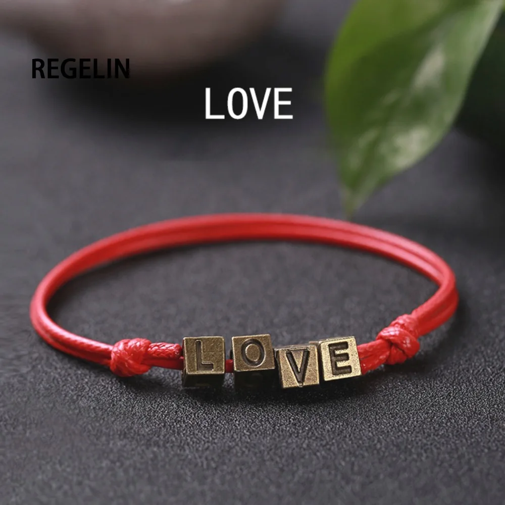 

REGELIN Fashion Vintage Red black Leather thread love pig Star Pentagram Lucky Bracelet Bangles For Female Men Adjustable String