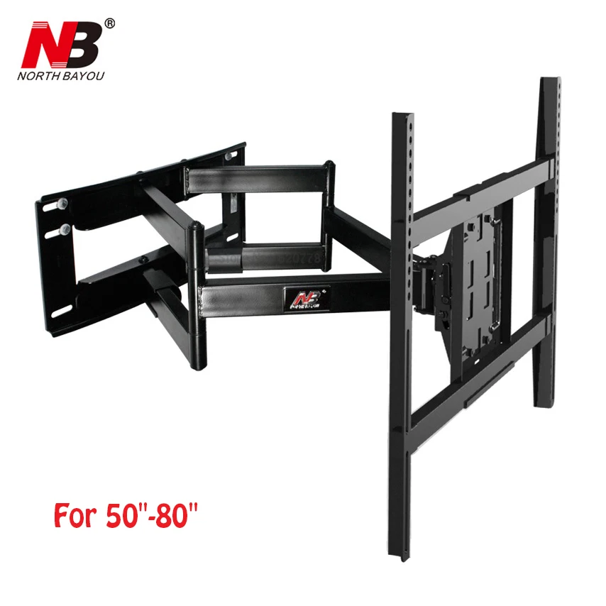 NB North Bayou SP5 50 to 90 Inch Full Motion Heavy Duty TV Wall Mount Bracket with Double
