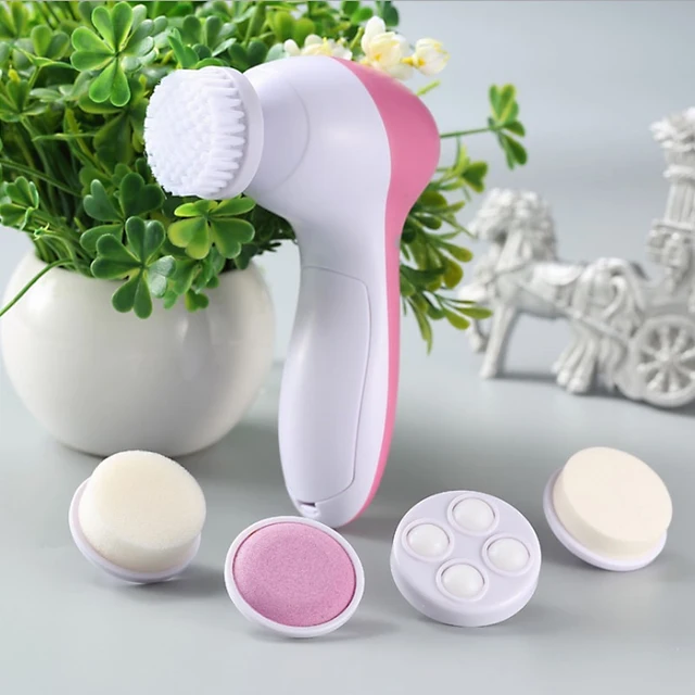 5 in 1 Electric Wash Face Machine Facial Pore Cleaner Body Cleansing Massage Mini Skin Beauty