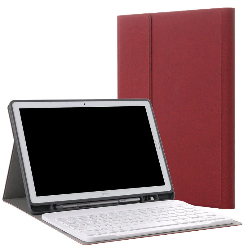Чехол для huawei MediaPad M5 Lite 10 10,", Чехол BAH2-W09 BAH2-L09, BAH2-W19, магнитно отстегивающийся чехол для клавиатуры Bluetooth - Цвет: Red