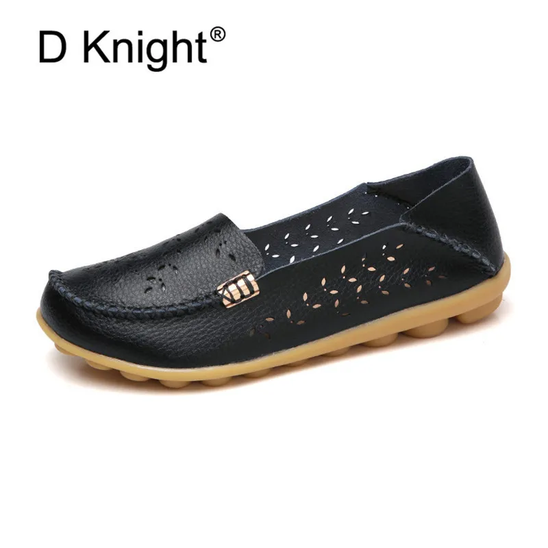 

Big Size 44 Women Ballet Flats Genuine Leather Slip On Women Loafers Shoes Shallow Mouth Round Toe Ladies Moccasins Mother Shoes