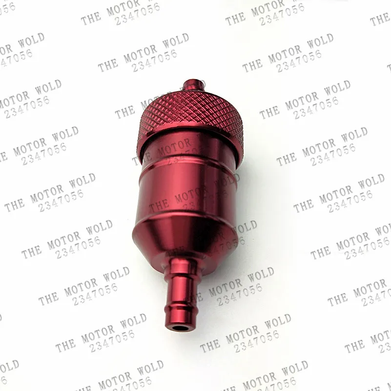 Универсальный 6 мм анодированный сплав масляные фильтры Мотоцикл Байк ATV Quad Inline масляный газовый топливный фильтр - Цвет: red