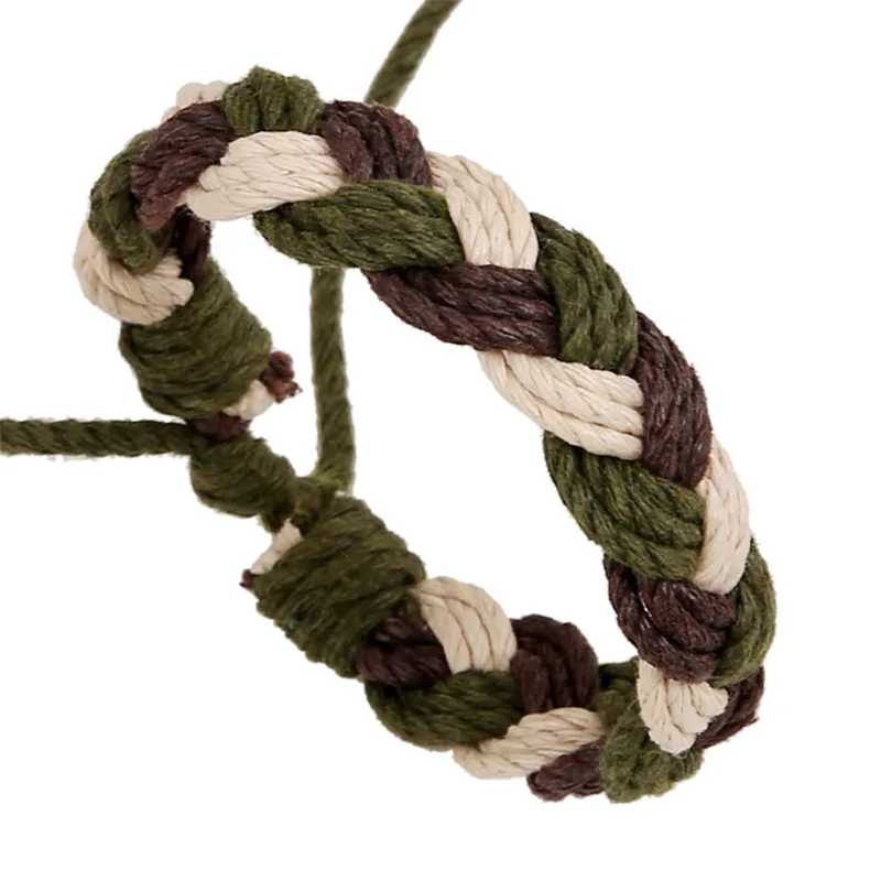 Ручной работы пеньковый веревочный плетеный браслет Студенческая ручная цепочка простой браслет для мужчин и женщин