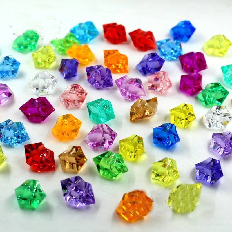 

50Pieces/Bag Mix Color Acrylic Crystal Stone Beads Wedding Party Home Decoration Irregular Crystal Lighting Accessories