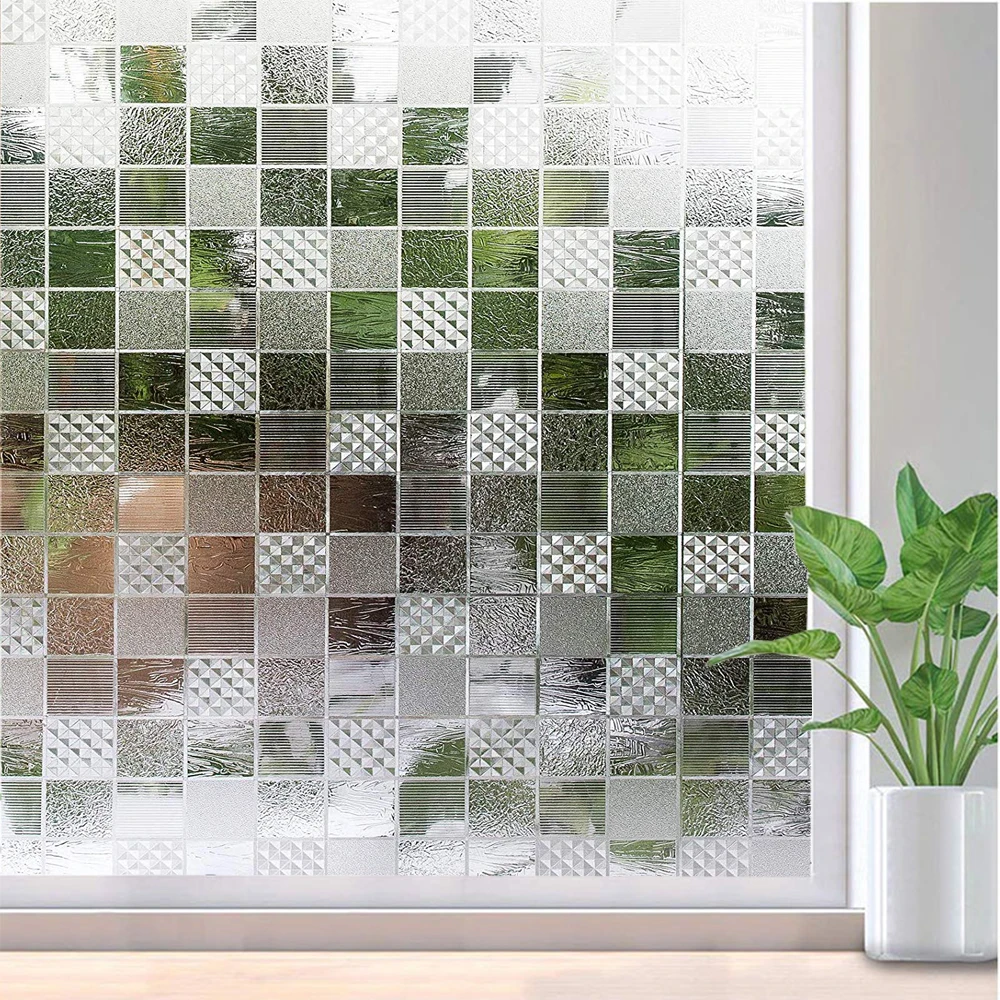 

Funlife Vinyl Decoration Window Film Privacy Window Cling Non-Adhesive 3D Window Sticker Sun Blocking Anti UV for Home Office