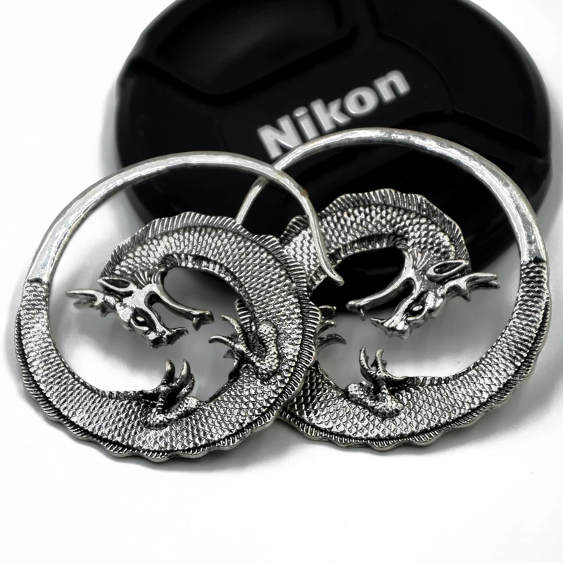 

Dragon Design Copper Ear Weights Hangers Spiral Ear Taper Stretcher Tunnel Plug Gauge Expanders Piercing Earring Body Jewelry